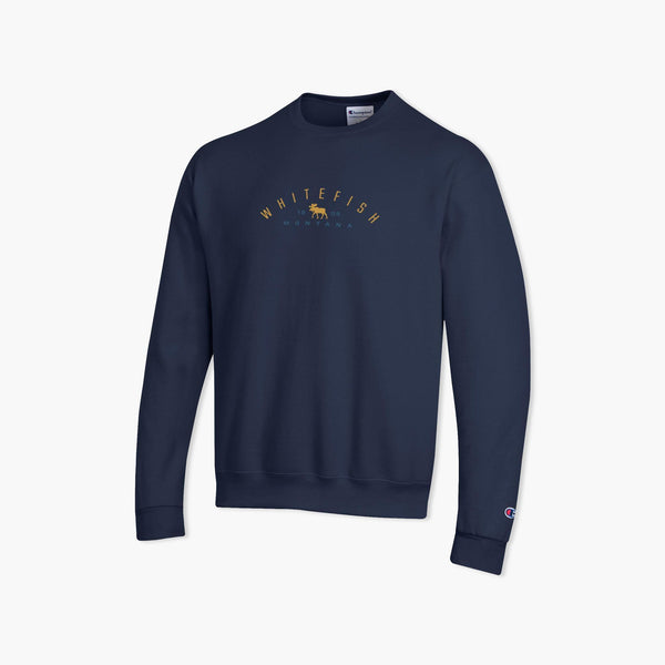 Whitefish Navy Embroidered Powerblend Crewneck