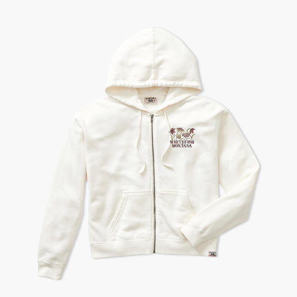 Gardener Ivory Whitefish Womens Cropped Full Zip Hoodie