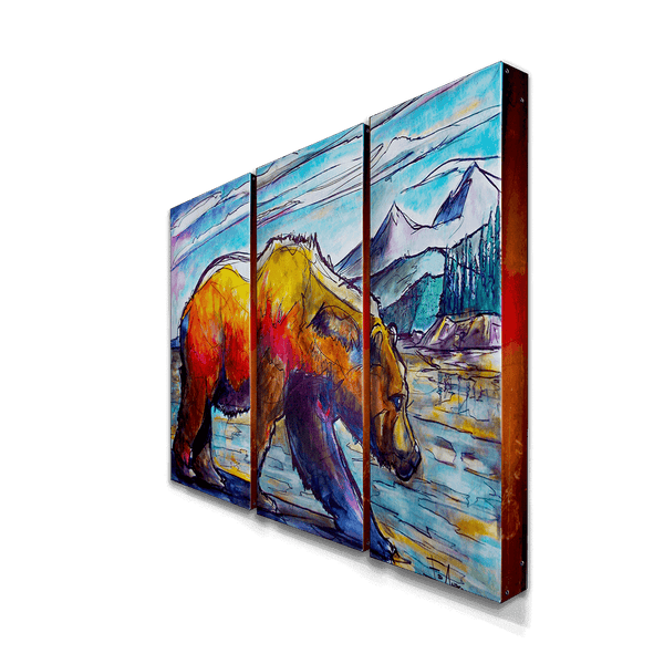 Grizzly Country: 3-Piece Metal Box Art