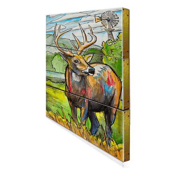The Watchful Whitetail: 3-Piece Metal Box Art