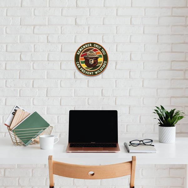 Smokey Bear Remember Circle - Aluminum Shaped Wall Art
