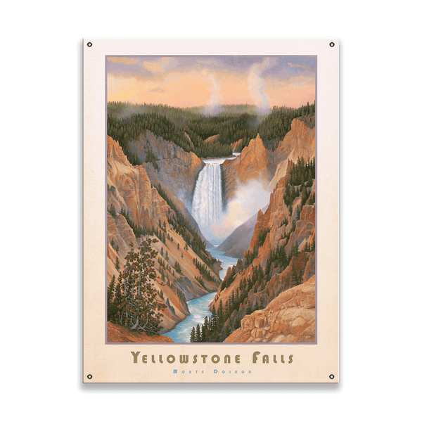 Yellowstone Falls - Wood & Metal Wall Art