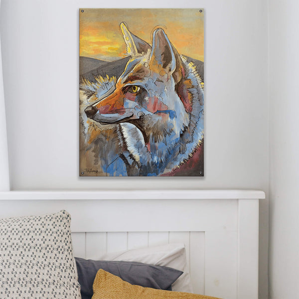 Wild and Free - Coyote in Profile - Wood & Metal Wall Art