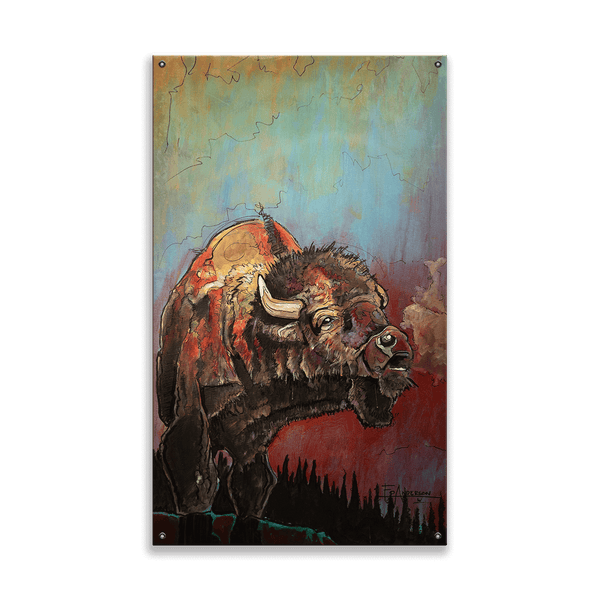 Bison Rendezvous - Wood & Metal Wall Art