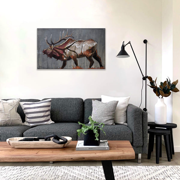 Elk Morning Bugle - Wood & Metal Wall Art
