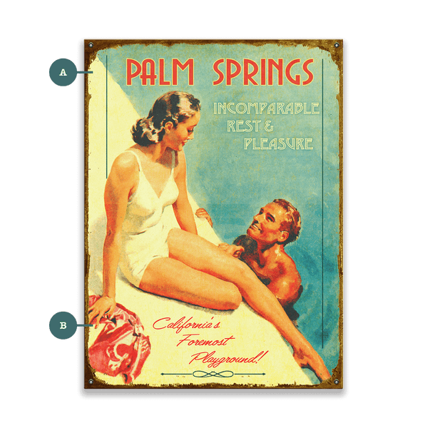 Palm Springs Rest and Pleasure - Wood & Metal Wall Art
