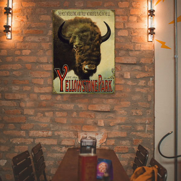Yellowstone Bison Wildlife Design - Wood & Metal Wall Art