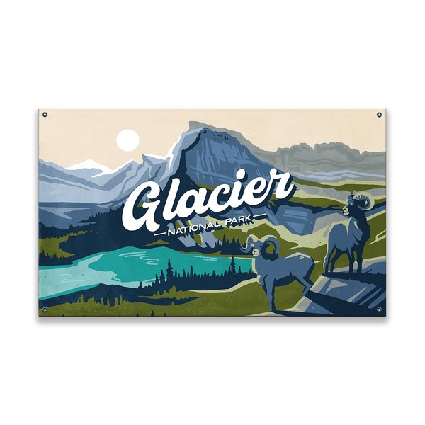 Big Horn Sheep at Glacier National Park: Smooth Finish - Wood & Metal Wall Art