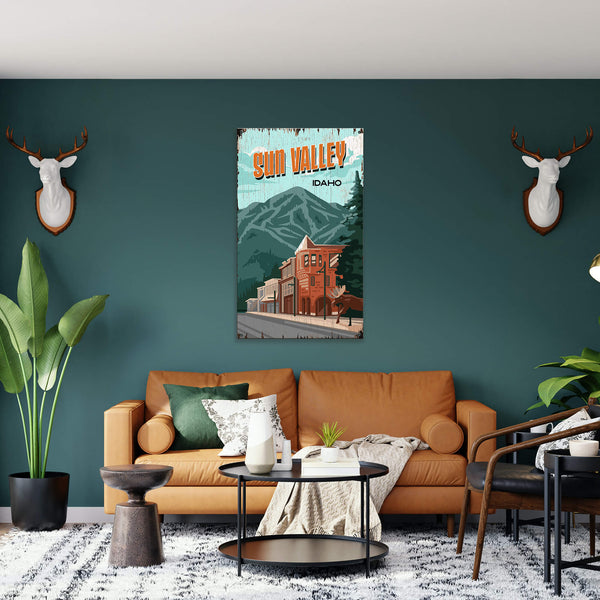 Sun Valley & Bald Mountain: Distressed Finish - Wood & Metal Wall Art