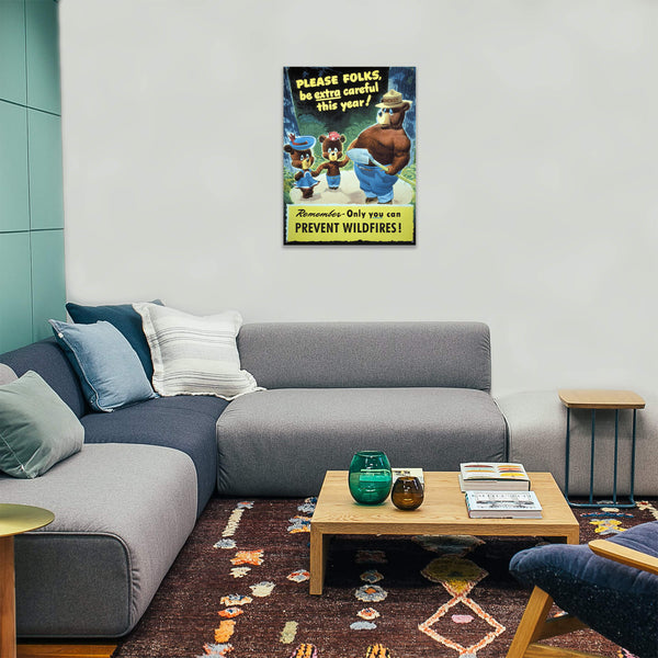 Smokey Bear 1947 Please Folks - Wood & Metal Wall Art