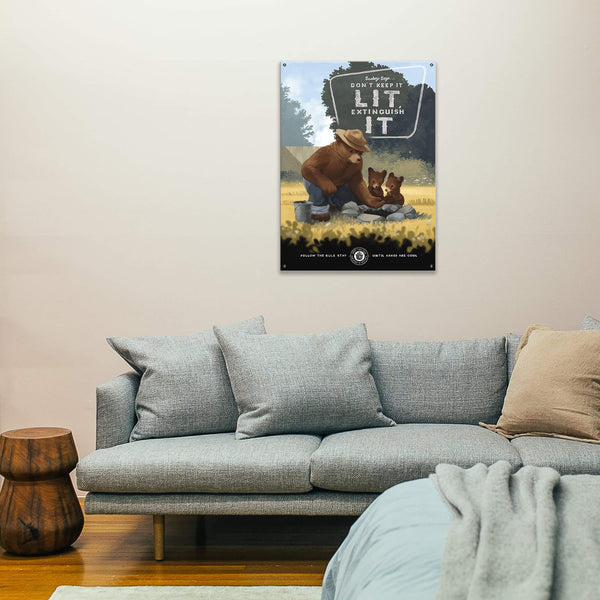 Smokey Bear 2017 Extinguish It - Wood & Metal Wall Art