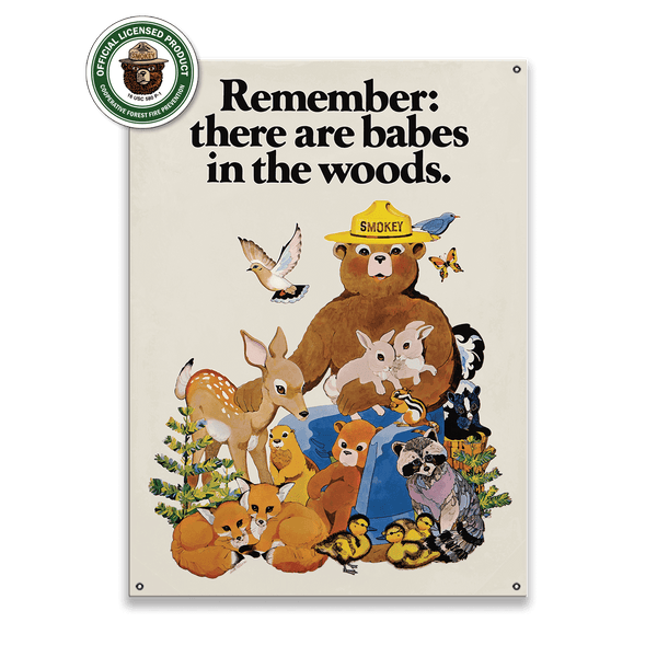 Smokey Bear 1972 Babes In The Woods - Wood & Metal Wall Art