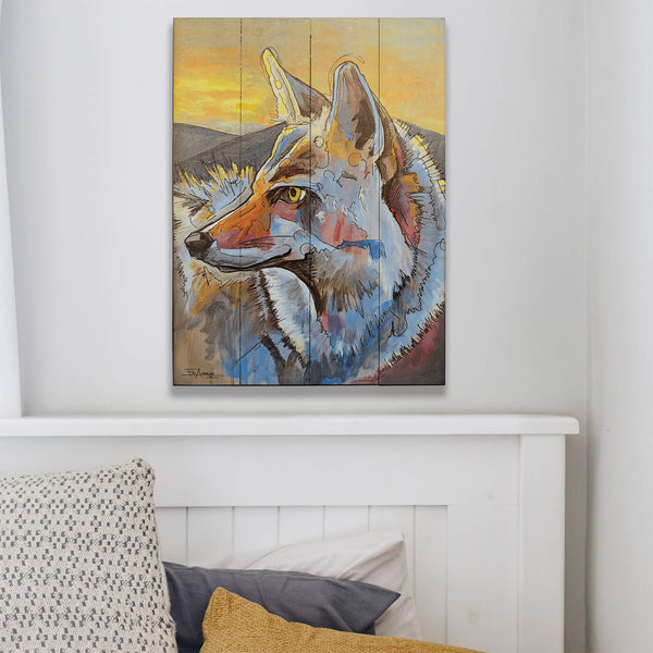 Wild and Free - Coyote in Profile - Wood & Metal Wall Art