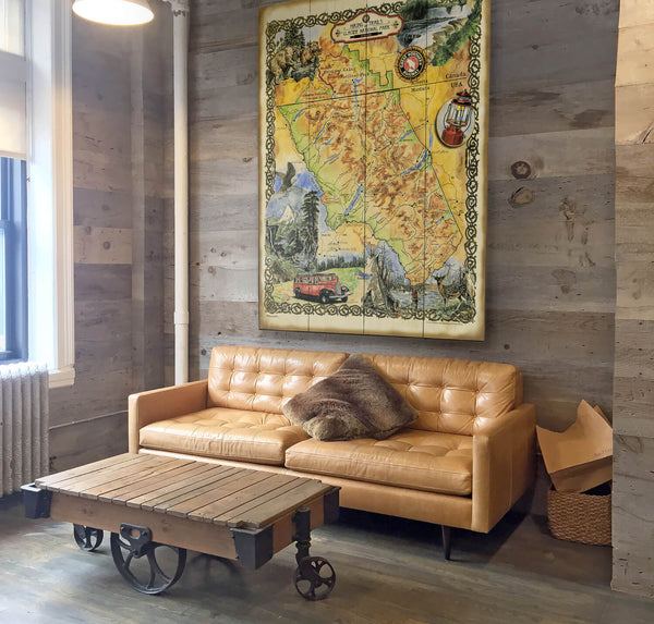 Glacier National Park Hiking Trails - Wood & Metal Wall Art