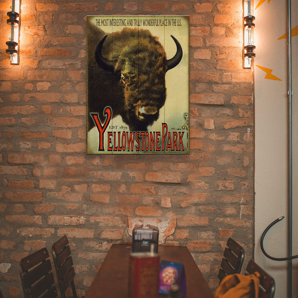 Yellowstone Bison Wildlife Design - Wood & Metal Wall Art