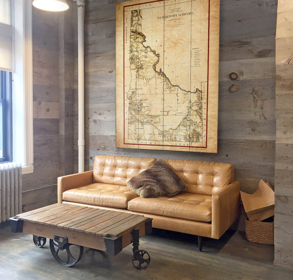 Historic Map of the Idaho Territory - Wood & Metal Wall Art