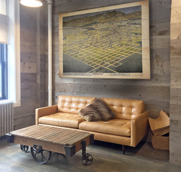 Bird's Eye View of Bozeman, Montana - Wood & Metal Wall Art