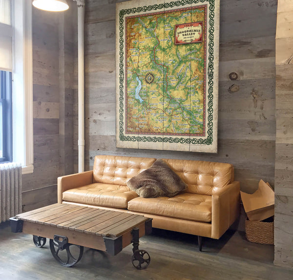 A New Map of Snoqualmie Valley, Washington - Wood & Metal Wall Art