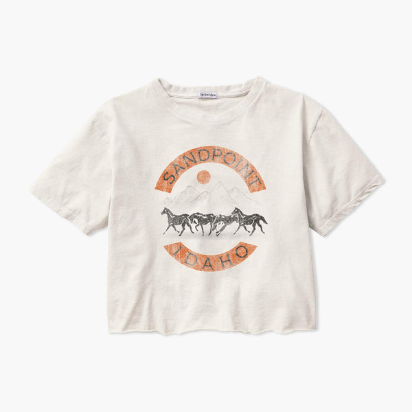 Wild Horses Ivory Sandpoint Womens Crop T-Shirt
