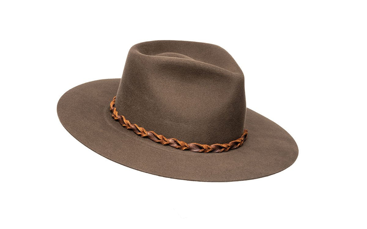 Finn Wide Stiff Brim Hat - Serpent Brown