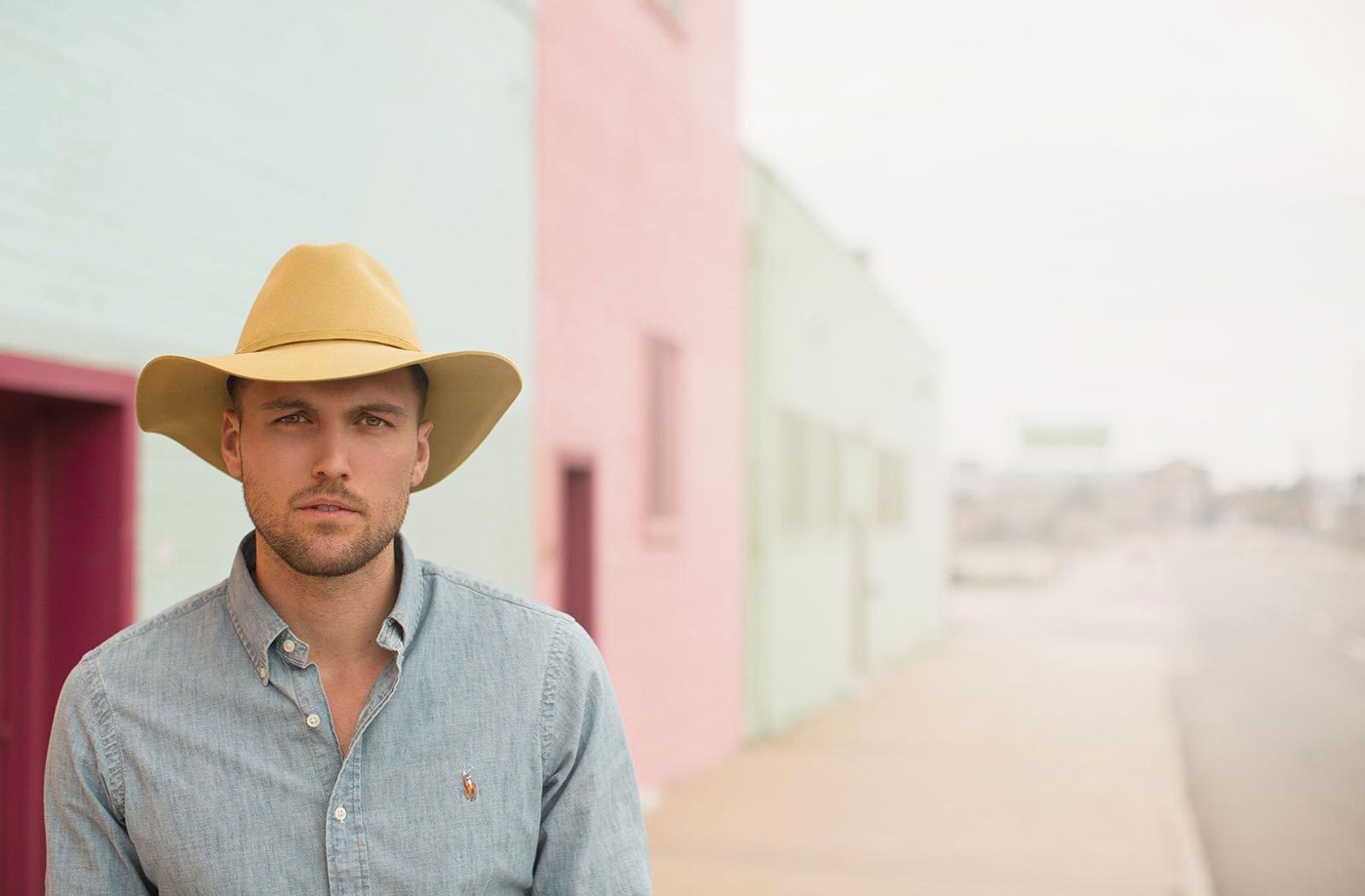 Phoebe Wide Brim Wool Hat - Gold