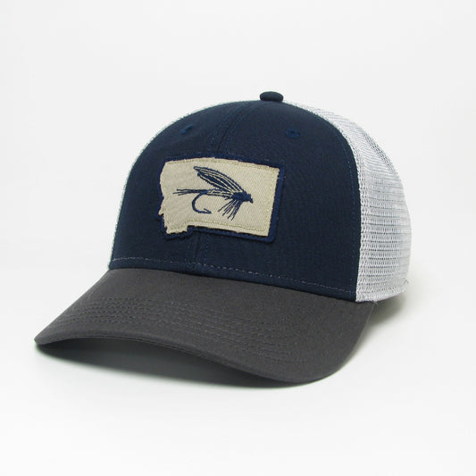 Montana State Fly Navy/Grey Trucker Hat