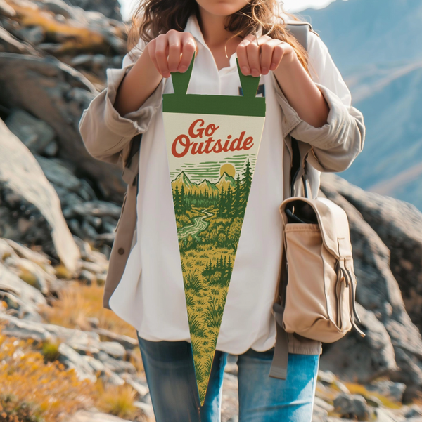 Go Outside Felt Large Pennant