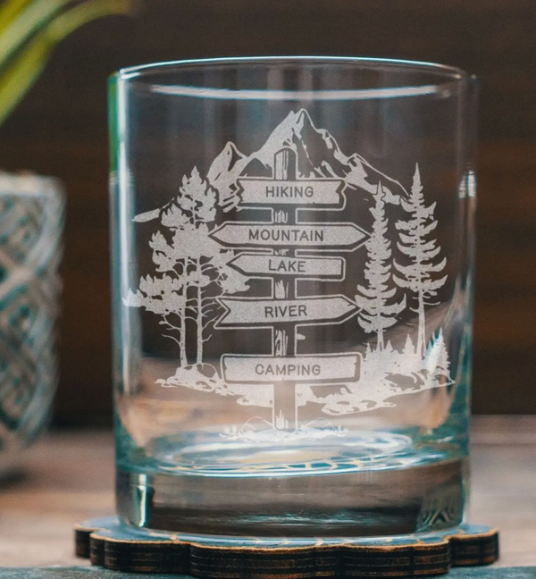 Hiking Trail Beer Can Drinking Glass