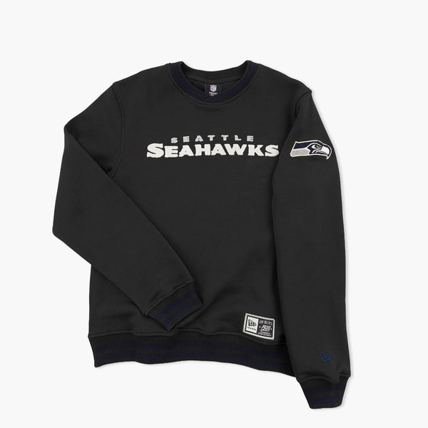 Seattle Seahawks Black Midnight Stripe Crewneck