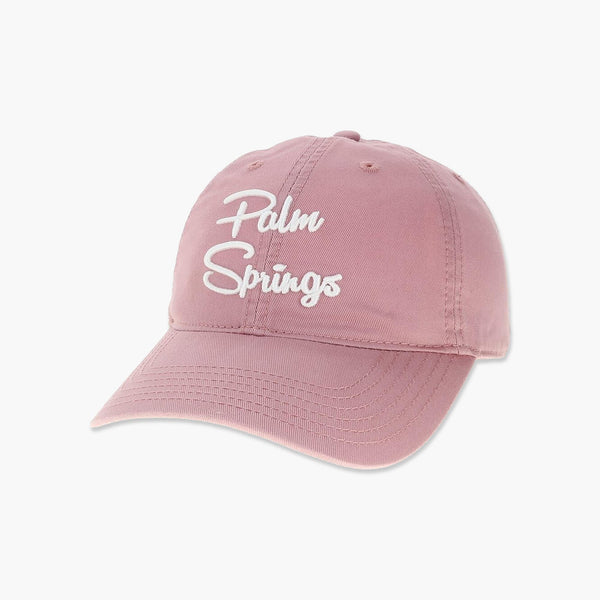 Retro Script Dusty Rose Palm Springs Adjustable Hat