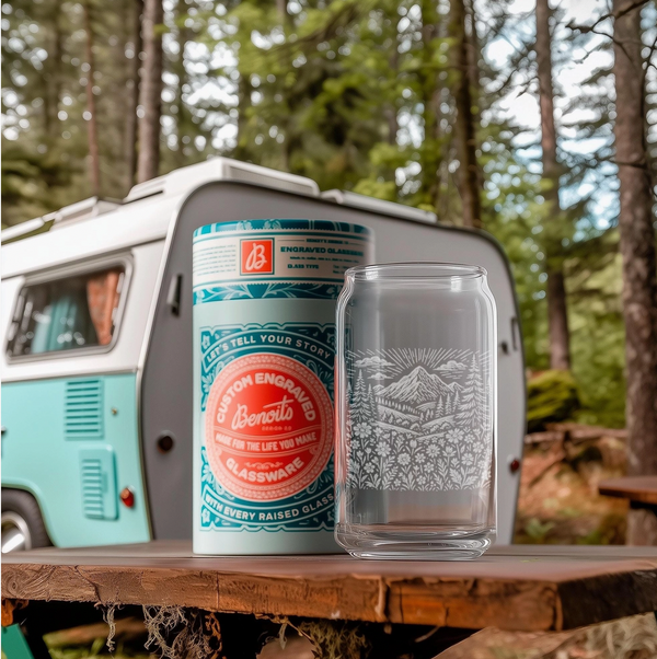 Mountain Meadow Beer Can Drinking Glass