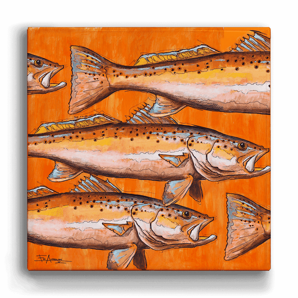 Orange Sea Trout: Metal Box Art