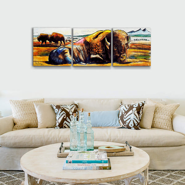 American Bison: 3-Piece Metal Box Art