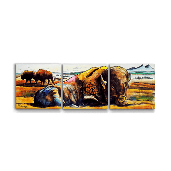 American Bison: 3-Piece Metal Box Art
