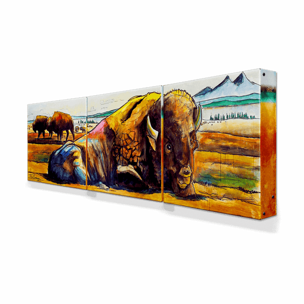 American Bison: 3-Piece Metal Box Art