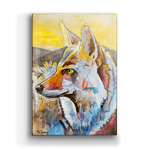 Wild and Free - Coyote in Profile: Metal Box Art