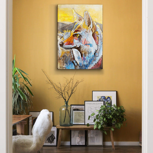 Wild and Free - Coyote in Profile: Metal Box Art