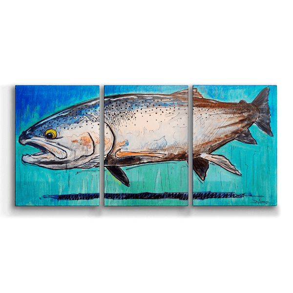 Steelhead Splendor: 3-Piece Metal Box Art