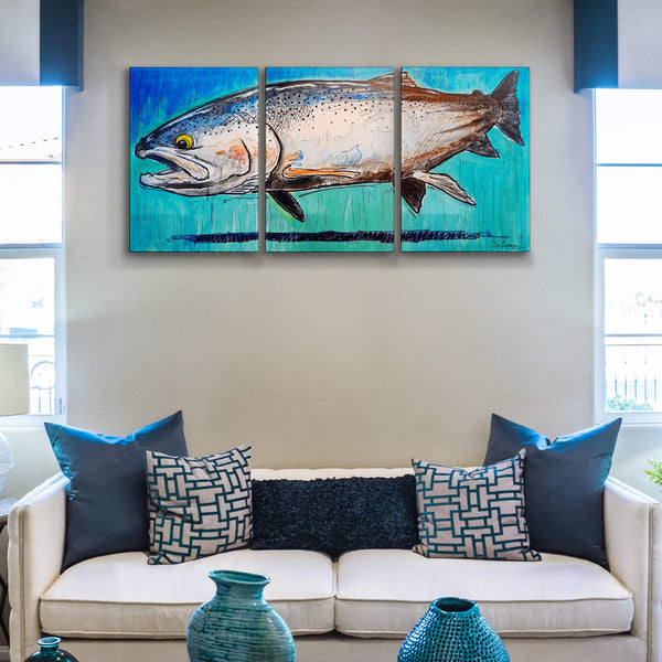 Steelhead Splendor: 3-Piece Metal Box Art