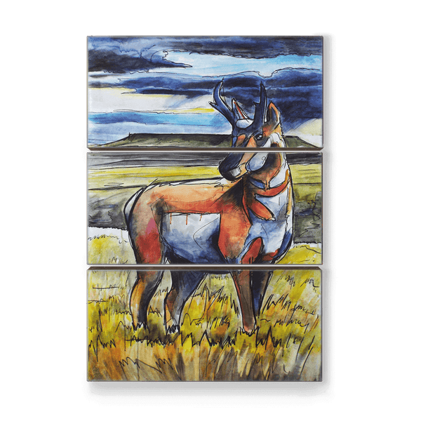 Wild Plains of the Pronghorn Antelope: 3-Piece Metal Box Art