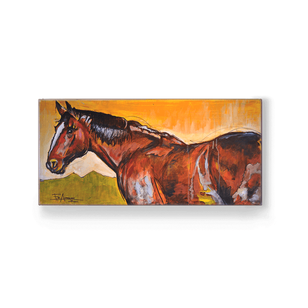 Horse in the Sunset Glow: Metal Box Art