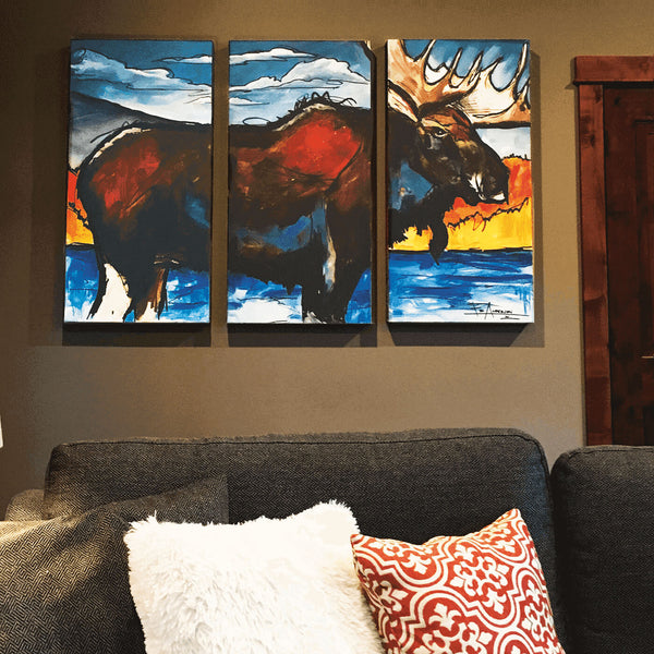 The Majestic Moose: 3-Piece Metal Box Art