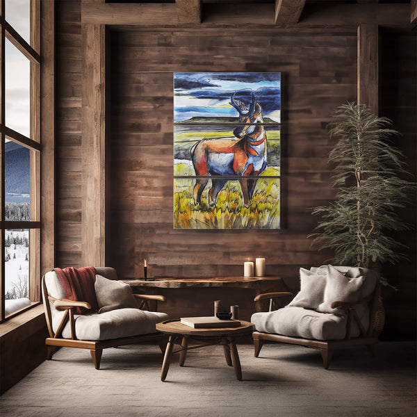 Wild Plains of the Pronghorn Antelope: 3-Piece Metal Box Art