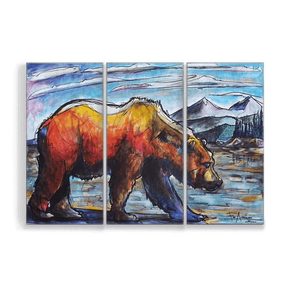 Grizzly Country: 3-Piece Metal Box Art