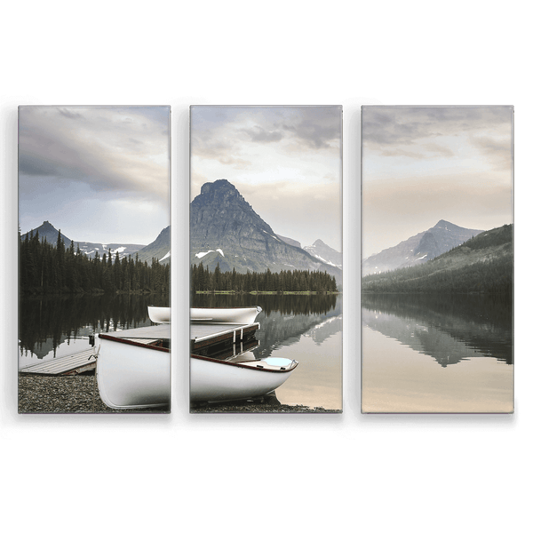 Two Medicine Boats: 3-Piece Metal Box Art