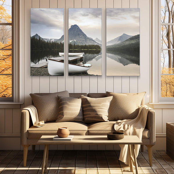 Two Medicine Boats: 3-Piece Metal Box Art