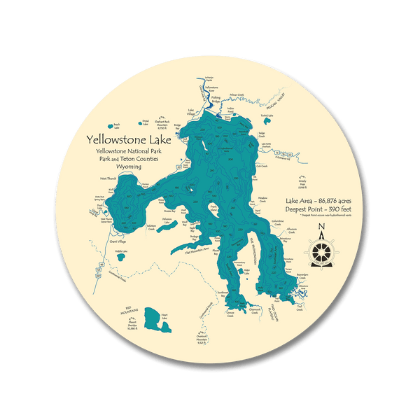 Yellowstone Lake - Aluminum Shaped Wall Art