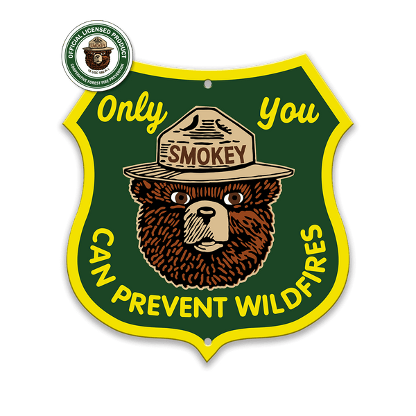 Smokey Bear Only You Badge - Aluminum Shaped Wall Art