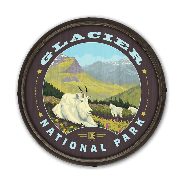 Glacier National Park: Mountain Goat - Barrel End Wall Art