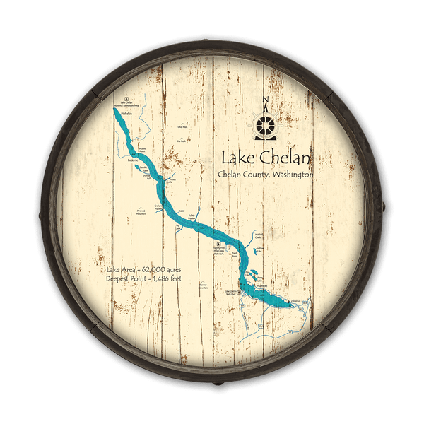 Lake Chelan, Washington on a Barrel End